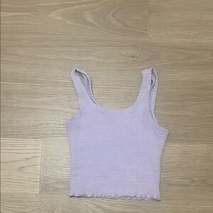 Hollister Purple Ribbed Crop Tank Top